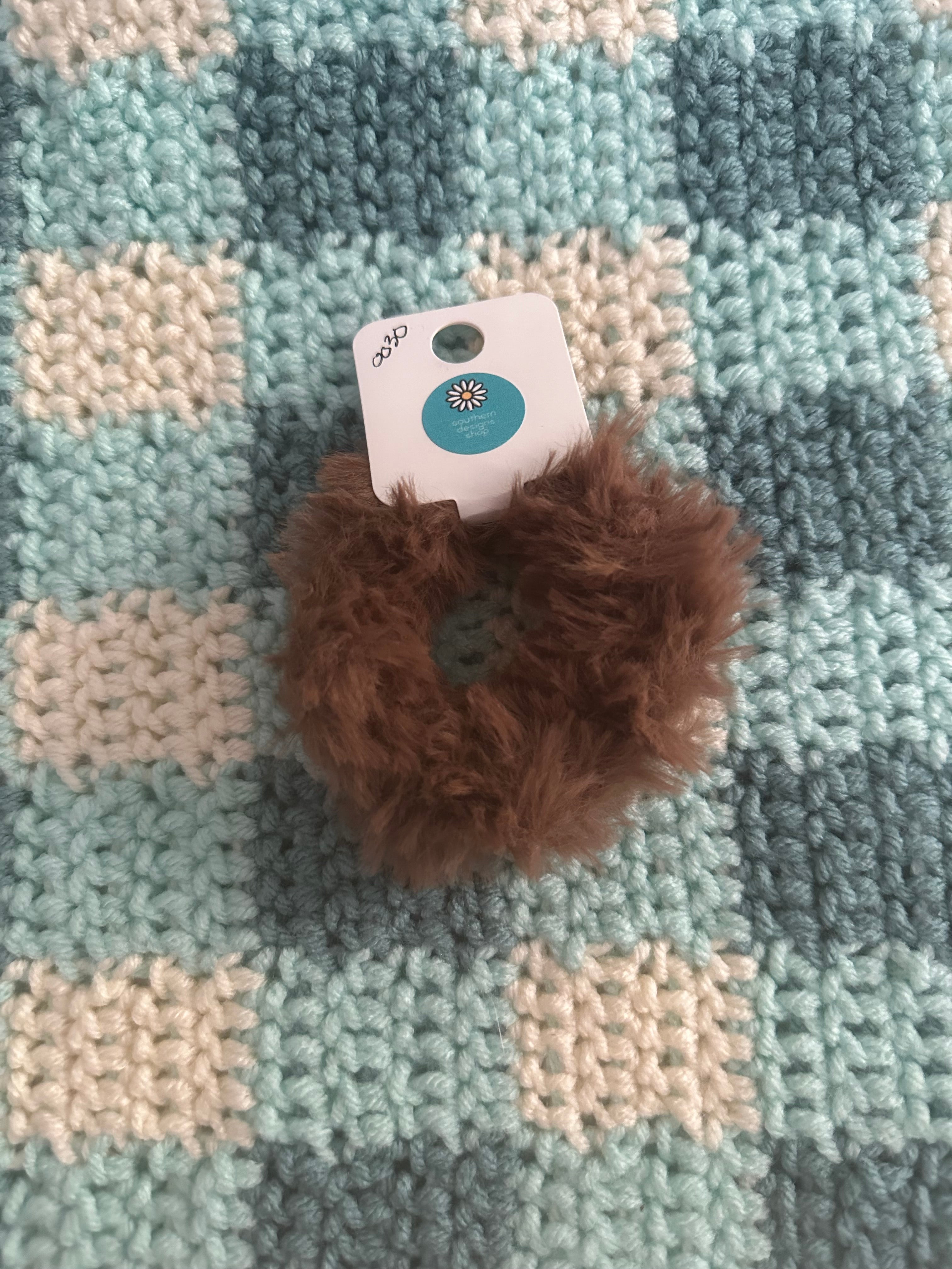 Fluffy Crochet Scrunchies