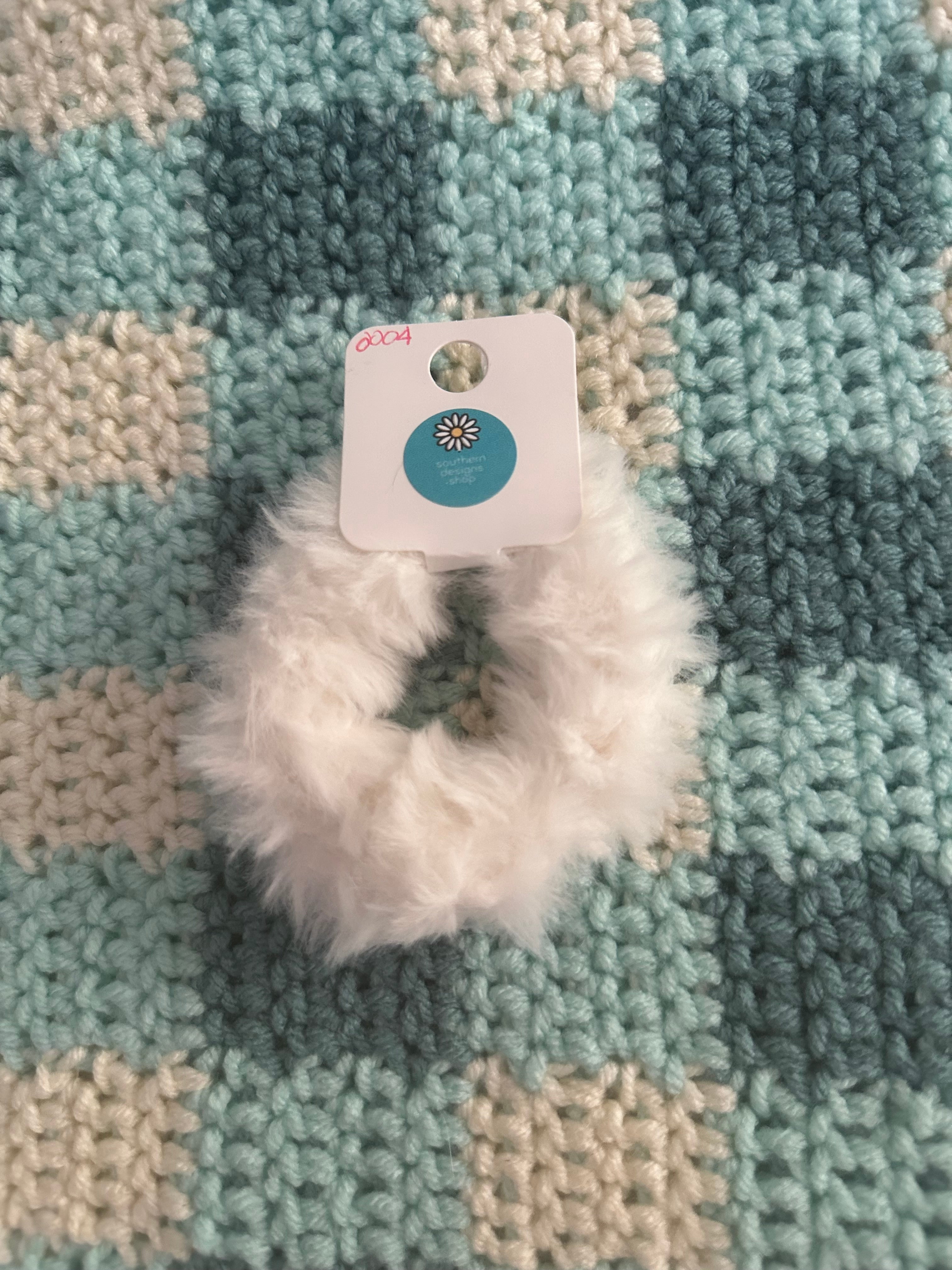 Fluffy Crochet Scrunchies