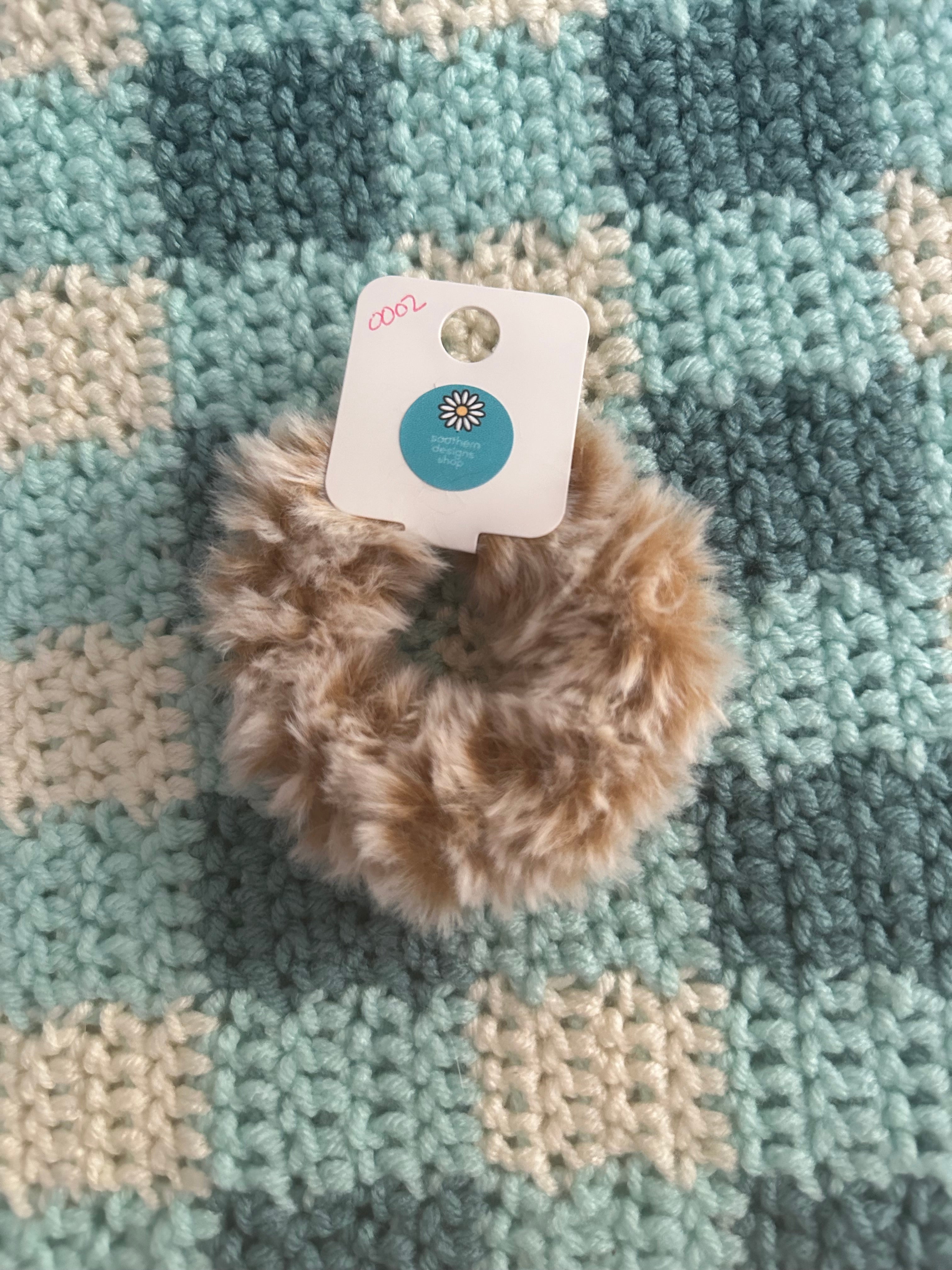 Fluffy Crochet Scrunchies