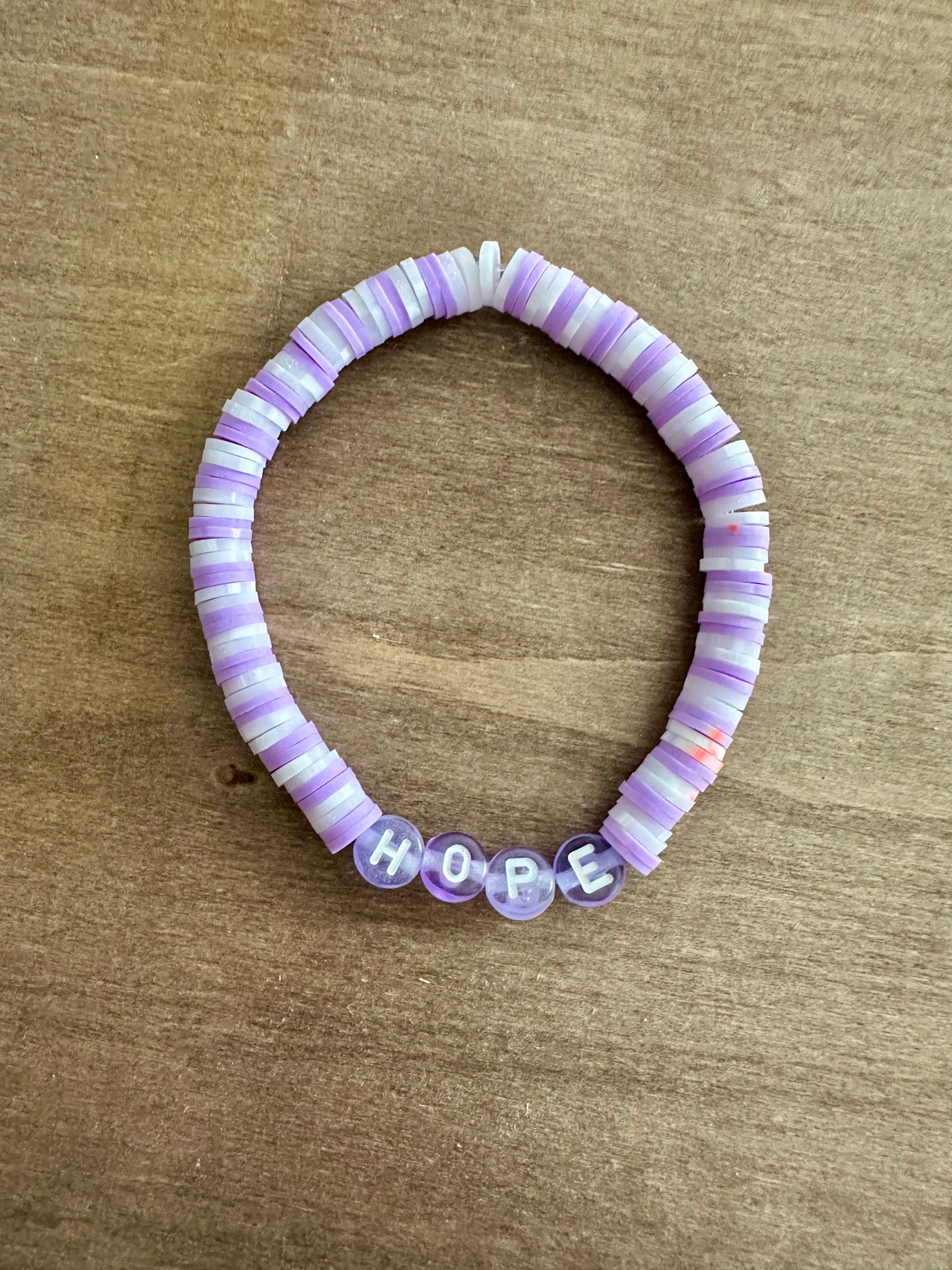 'Hope' Bracelet | Purple & White