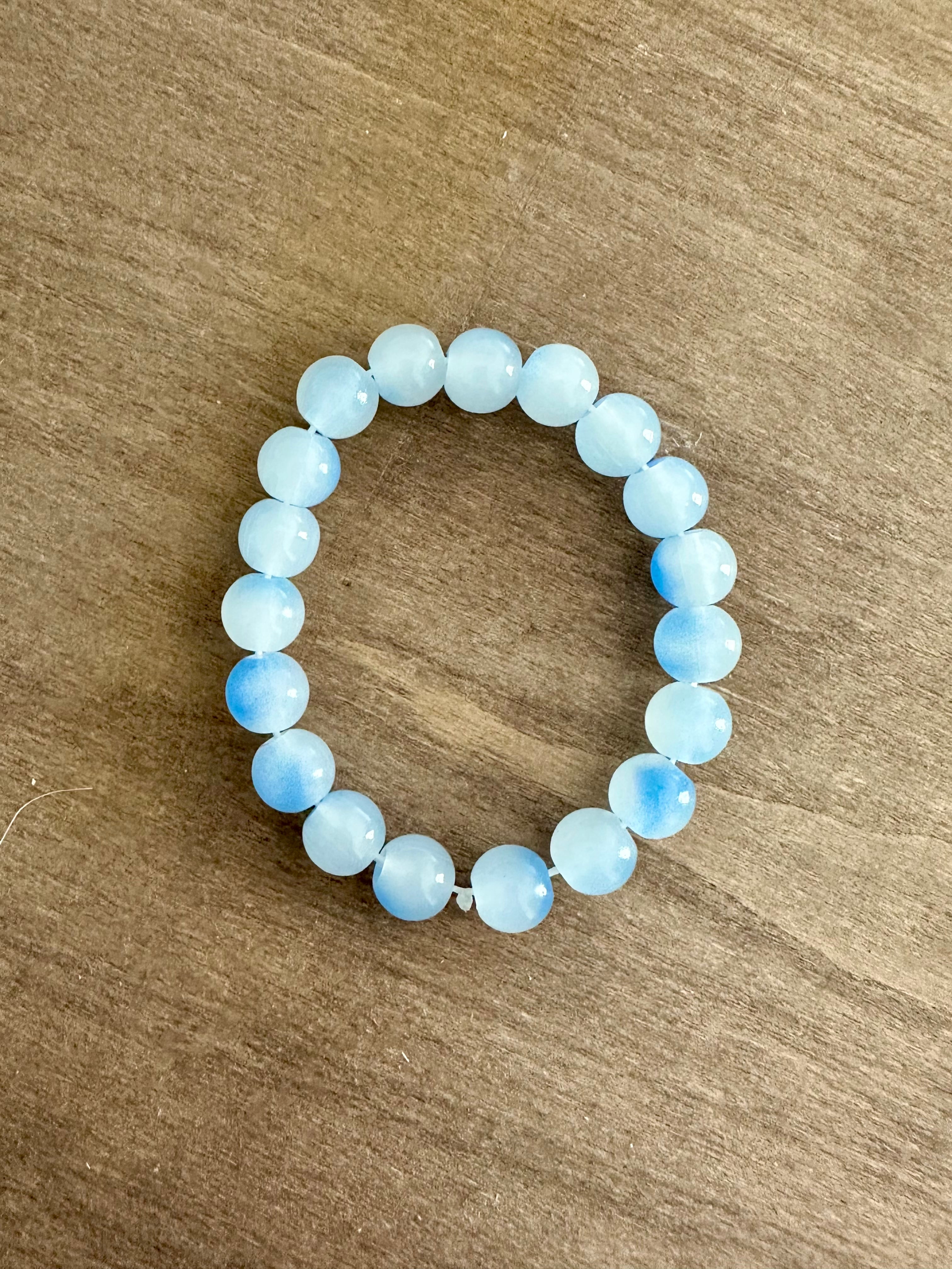 Blue Glass Beaded Bracelet