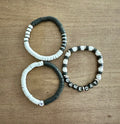 Game Day Bracelets | Black & White | Set of 3