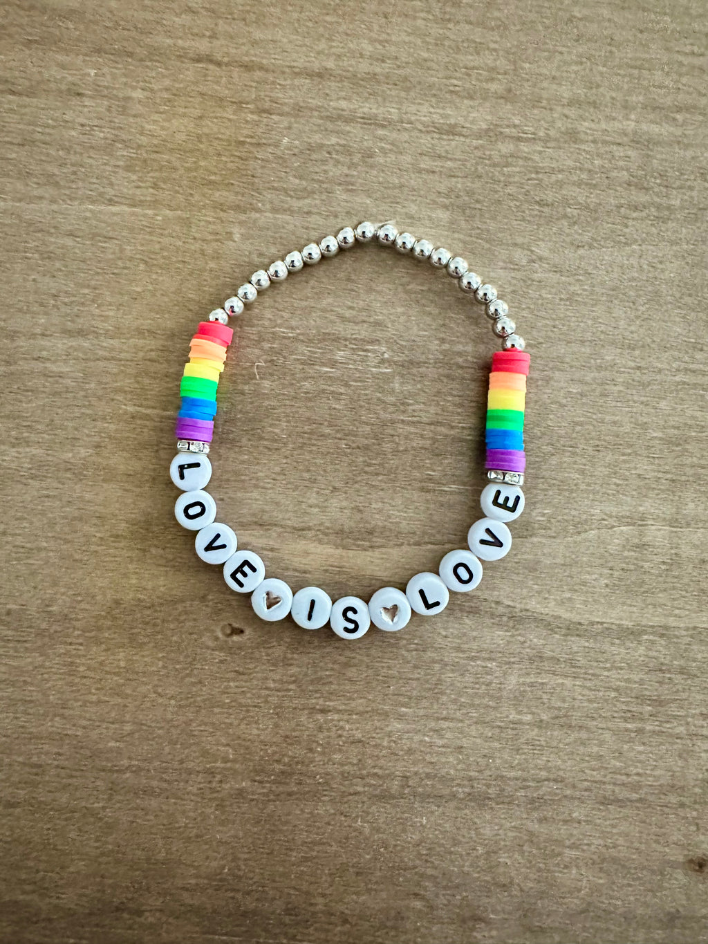 'Love is Love' Silver Bracelet