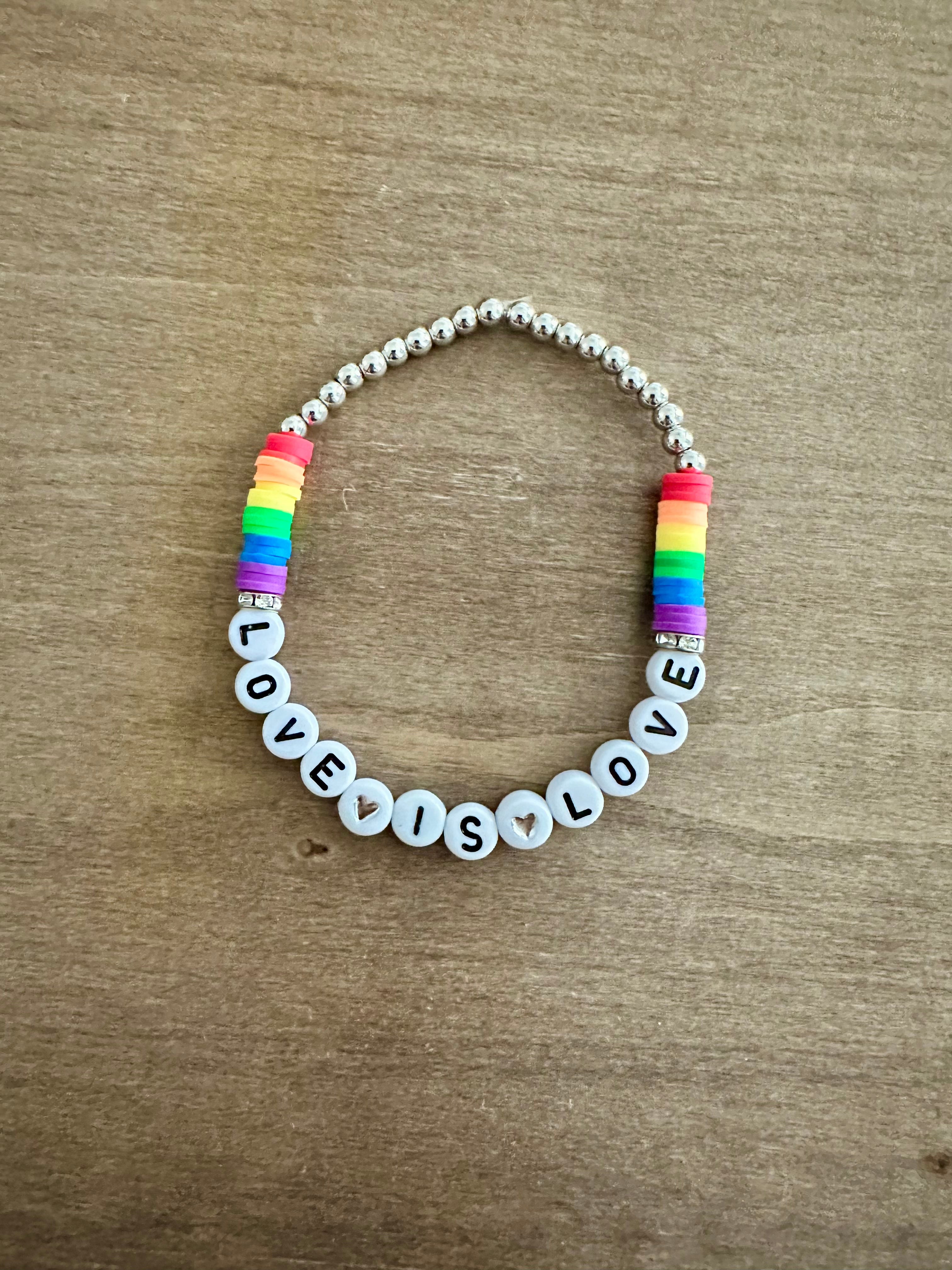 'Love is Love' Silver Bracelet