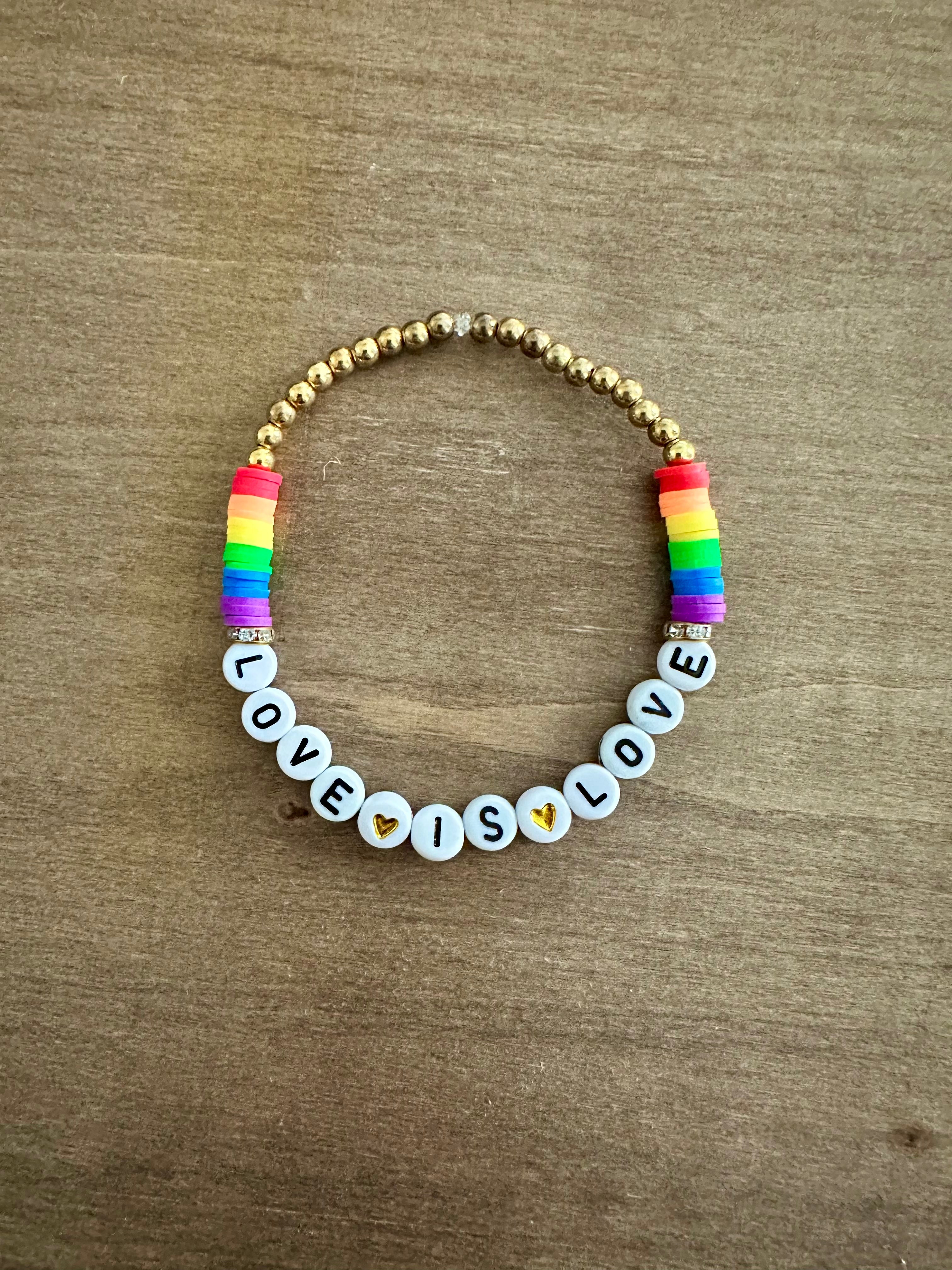 'Love is Love' Gold Bracelet