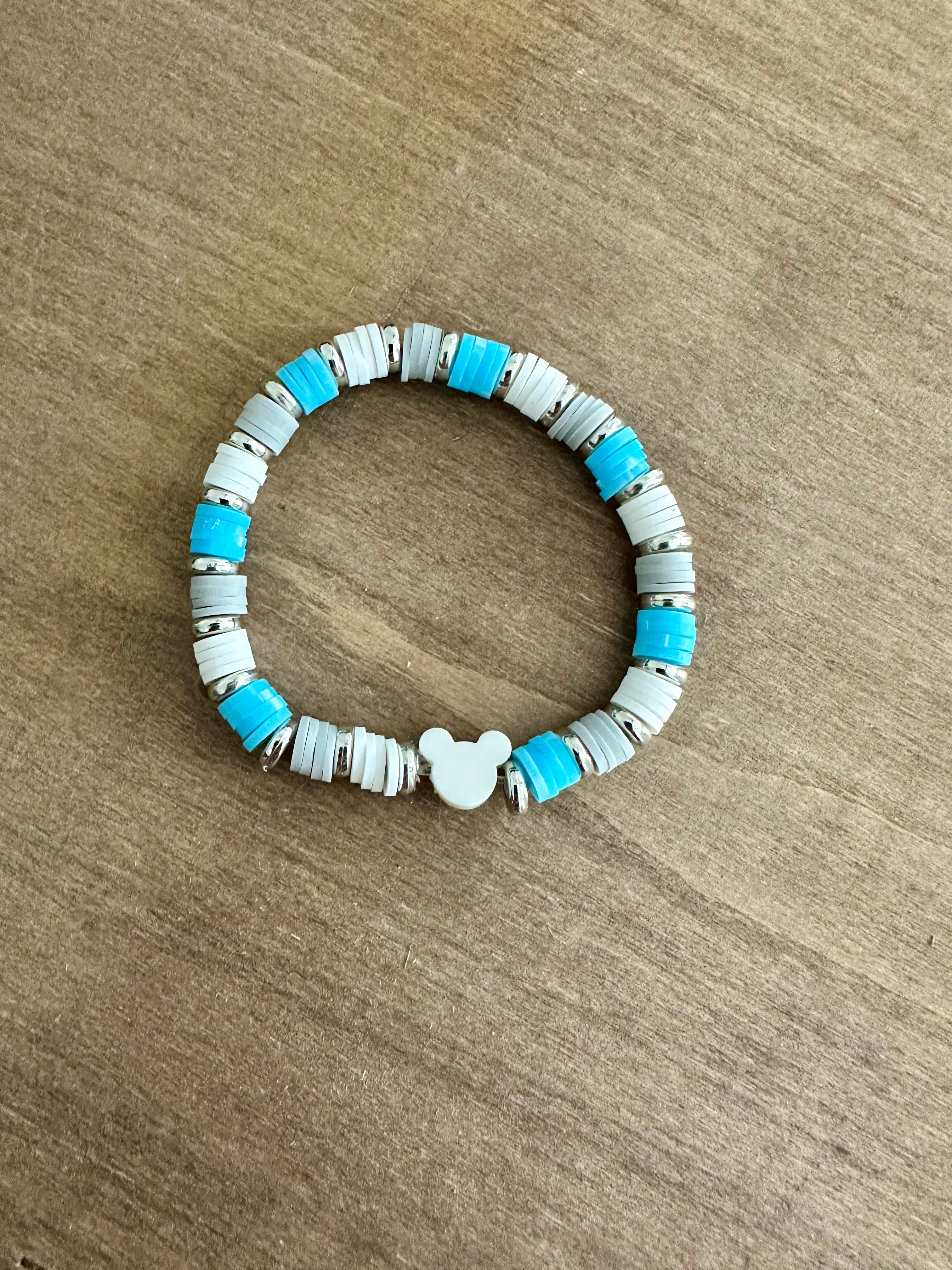 Mouse Head Bracelet | Light Blue & Gray