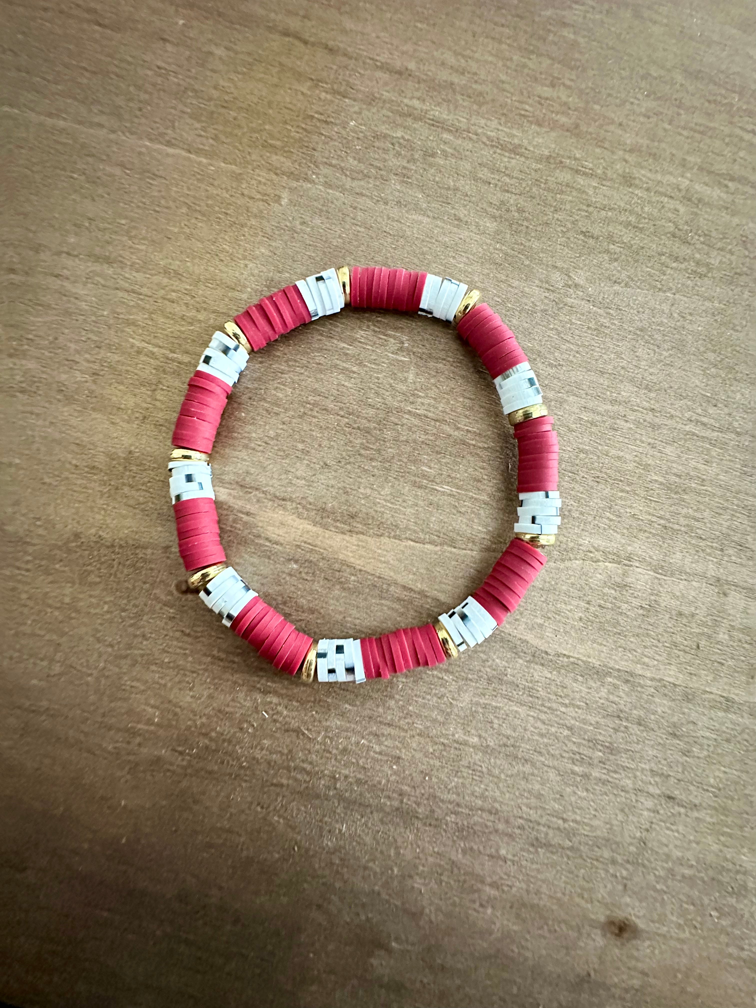 Team Spirit Bracelet | Crimson & White/Black