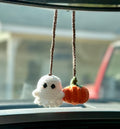Ghost Pumpkin Car Mirror Hanger | Orange
